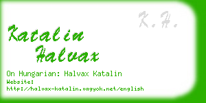 katalin halvax business card